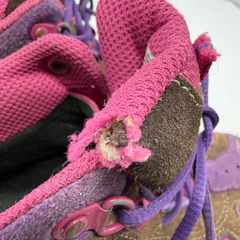 Merrell Kids Brown Pink Purple Waterproof Hiking Boots MC51952 Girls 1.5 US